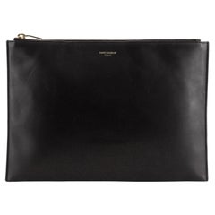 Saint Laurent Zip Pouch Leather Large