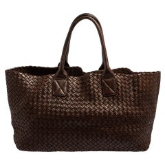 Bottega Veneta Brown Intrecciato Leather Medium Cabat Tote