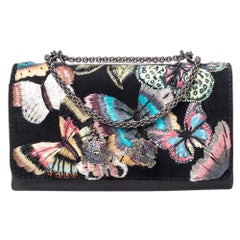 Valentino  Suede and Leather Camu Butterfly Shoulder Bag