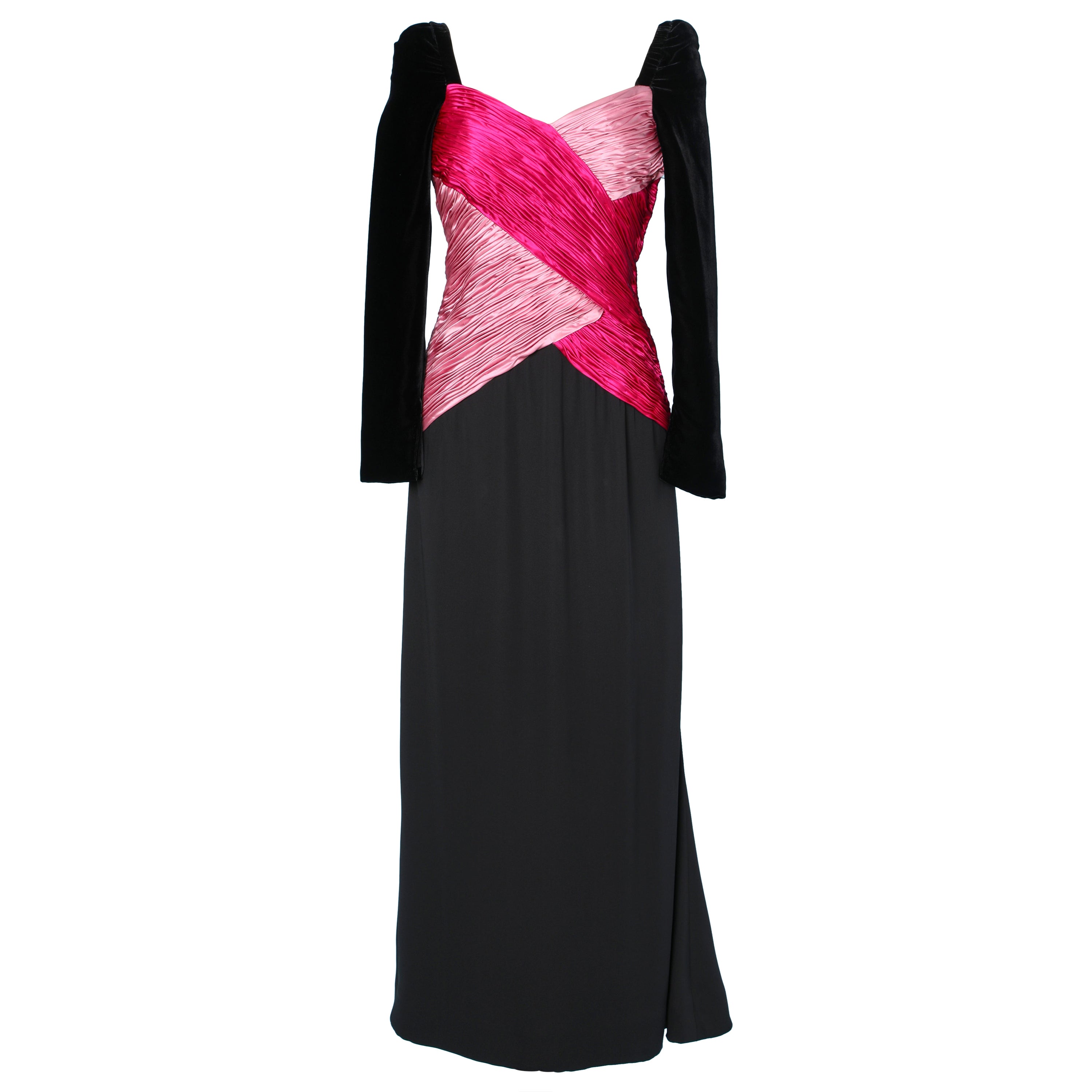 Draped Cocktail dress in pink silk and velvet Valentino Boutique 