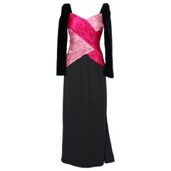 Vintage Draped Cocktail dress in pink silk and velvet Valentino Boutique 