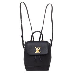 Used Louis Vuitton Black Leather Lockme Backpack Mini