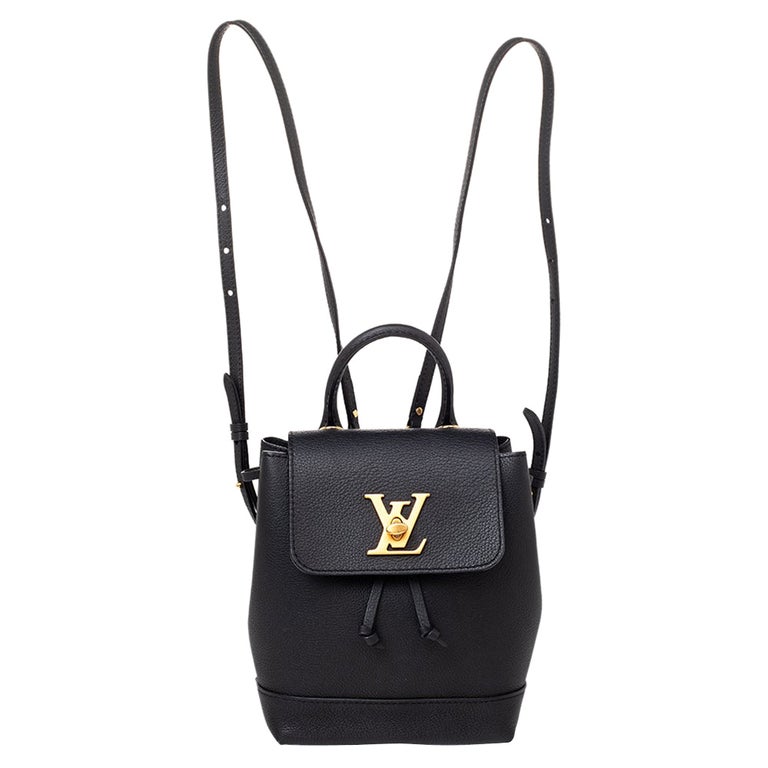 Louis Vuitton Black Leather Lockme Backpack Mini at 1stDibs
