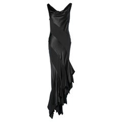 Longue robe de soirée en satin noir Bellville Sassoon / Lorcan Mullany 