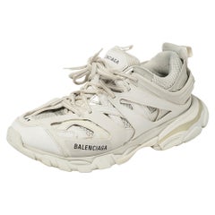 Used Balenciaga White Leather And Mesh Track Trainers Sneakers Size 41