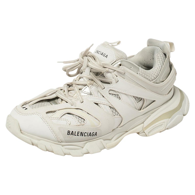 Balenciaga White Leather And Mesh Track Trainers Sneakers Size 41 at 1stDibs