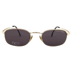 Courreges Vintage-Sonnenbrille in Gold mit Metallic-Rahmen, 1980er Jahre, handgefertigt, Frankreich