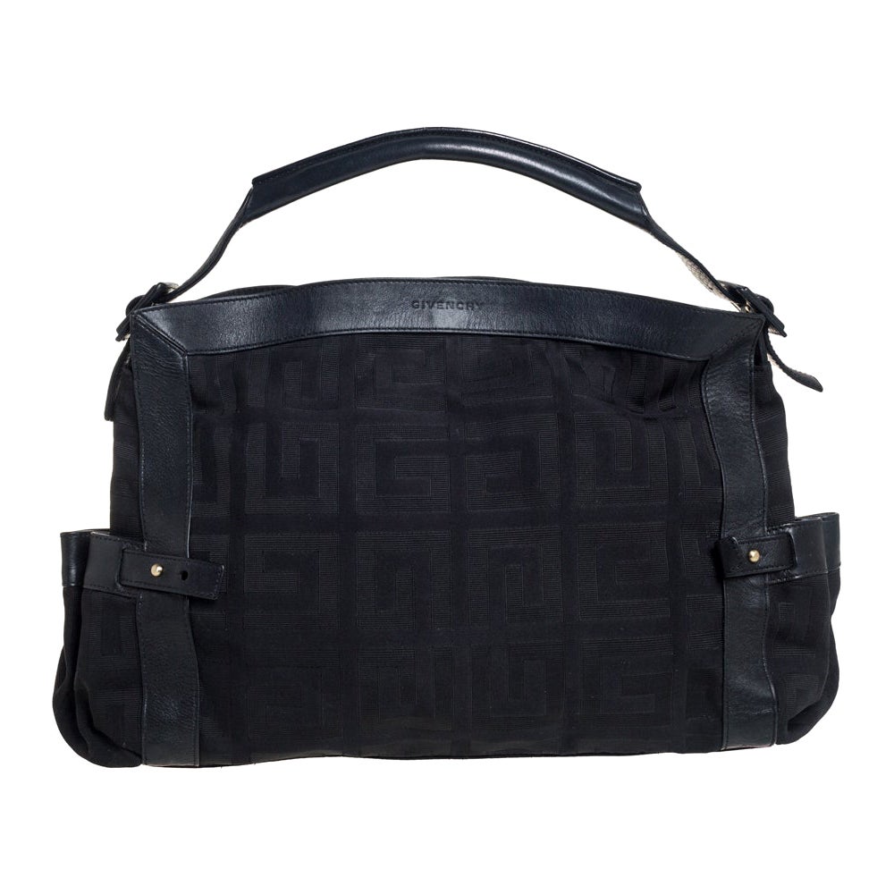 Givenchy Black Signature Canvas and Leather Satchel
