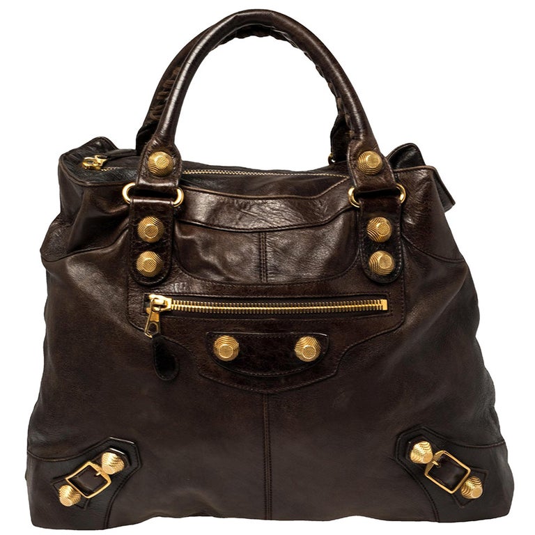 Balenciaga Castagna Leather GGH Brief Bag at 1stDibs
