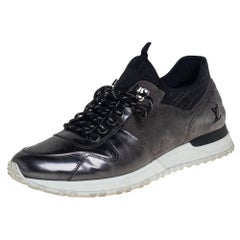 Louis Vuitton Black/Grey Patent Leather And Suede Runner Sneakers Size 42.5