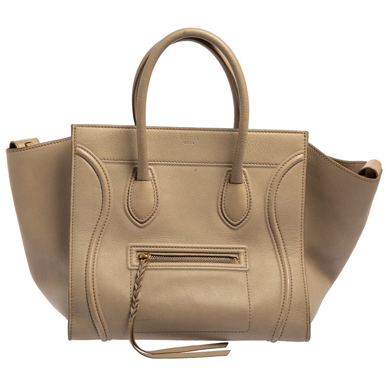 Celine Beige Leather Medium Phantom Luggage Tote at 1stDibs