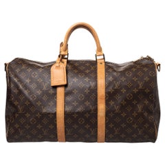 Vintage Louis Vuitton Monogram Canvas and Leather Keepall 50 Bag
