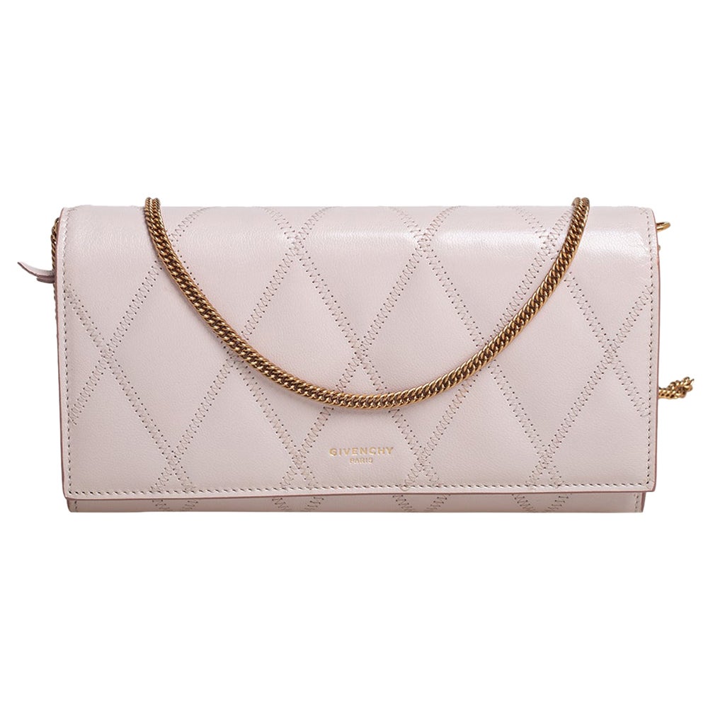 Givenchy Pale Pink Leather GV3 Wallet On Chain