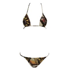 S/S 2005 Roberto Cavalli Perlen-Muscheln Elfenbeinfarbener Bikini