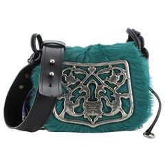 Prada Corsaire Shoulder Bag Calf Hair and Quilted Velvet Small