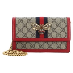 Gucci Queen Margaret - Portefeuille à chaîne en toile enduite GG Mini