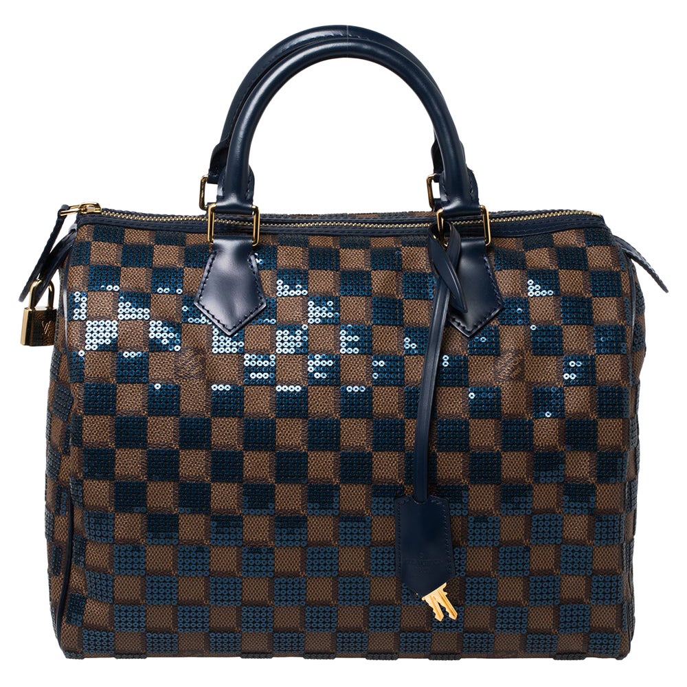 Louis Vuitton Damier Ebene Paillettes Limited Edition Speedy 30 Bag