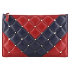 Valentino  Candystud Zip Pouch Leather Large