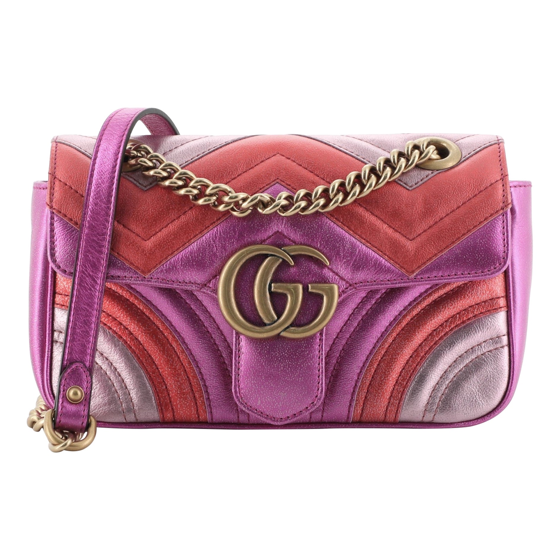 Gucci GG Marmont Flap Bag Matelasse Leather Mini For Sale at 1stDibs
