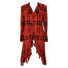 Tartan-Mantel aus Wolle von Yohji Yamamoto