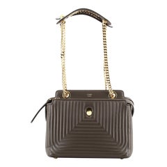 Fendi DotCom Click Shoulder Bag Quilted Leather Small