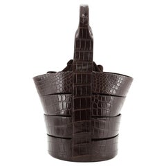 Salvatore Ferragamo Cut-Out Bucket Bag Crocodile Medium