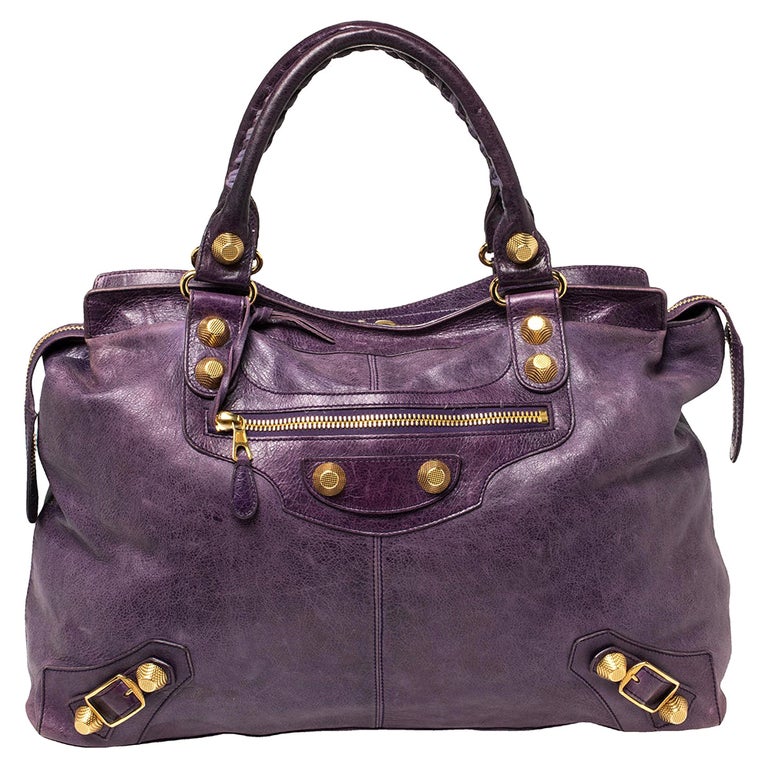 Balenciaga Raisin Leather GGH RTT Bag For Sale at 1stDibs