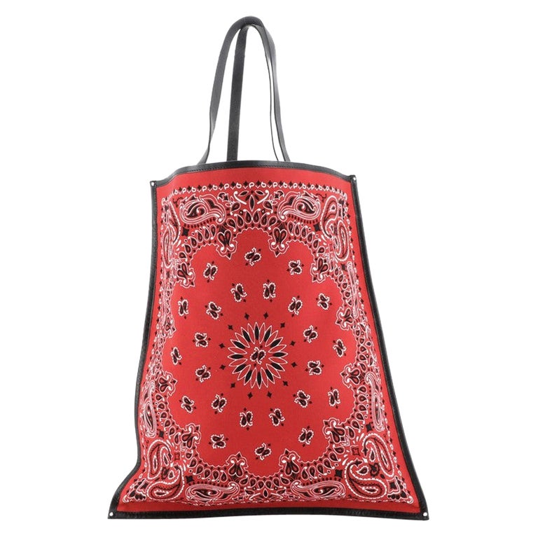 Saint Laurent Bandana Shopping Tote Printed Canvas Large at 1stDibs