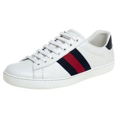Gucci White Leather Ace Low Top Sneakers Size 40
