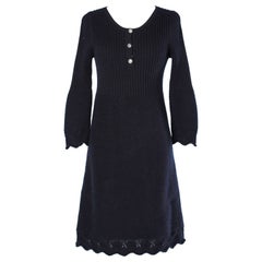 Navy blue Cachemire knit dress Chanel 