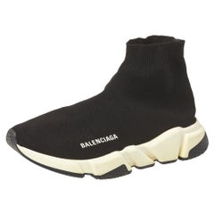 Used Balenciaga Black Knit Fabric Sock Sneakers Size 39