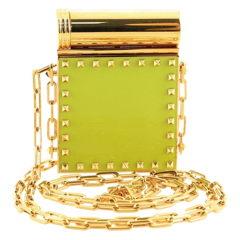 Valentino Rockstud Lipstick Holder and Mirror Minaudiere Studded Metal