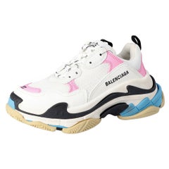 Balenciaga Multicolor Leather and Mesh Triple S Sneakers Size EU 40