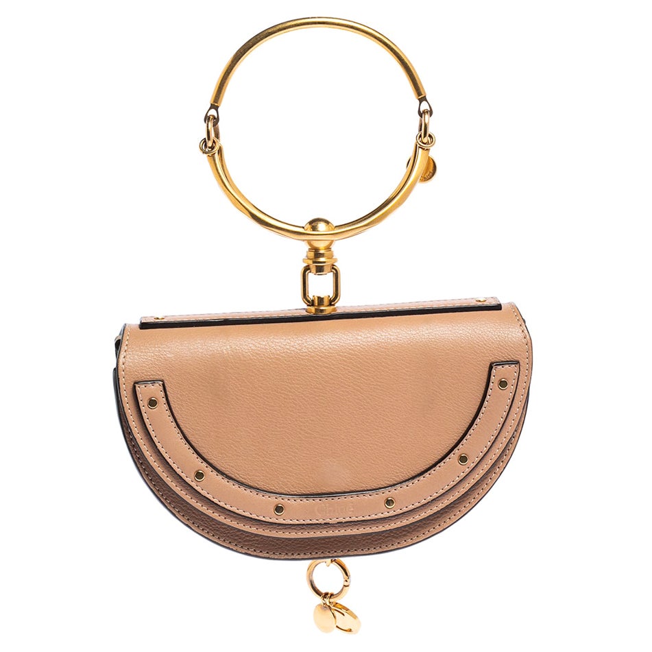 Chloe Leather Small Nile Bracelet Minaudiere Crossbody Bag