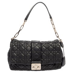 Dior Black Cannage Leather Medium New Lock Shoulder Bag