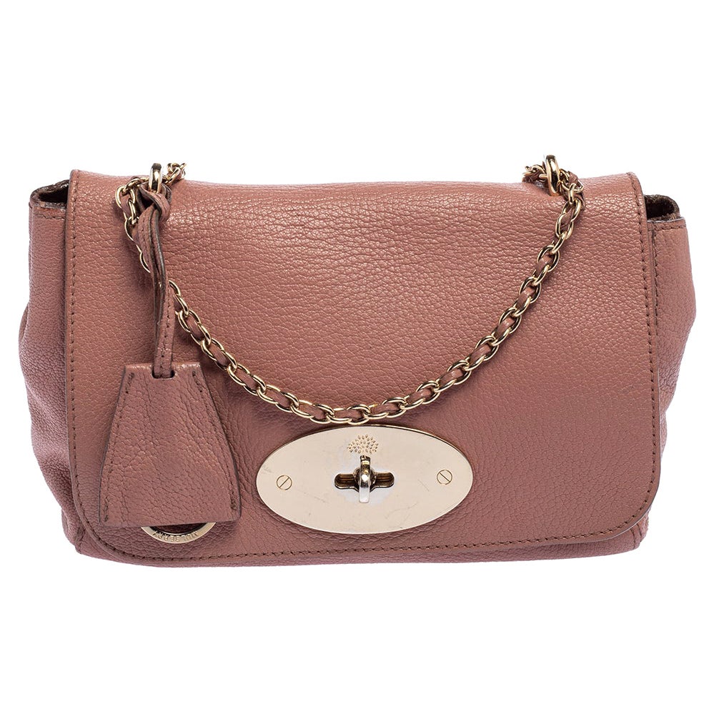Mulberry Pale Pink Leather Small Lily Shoulder Bag