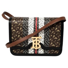 Burberry TB-Print Coated Canvas and Leather Crossbody Bag