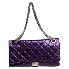 Chanel Metallic Purple Quilted Leather Reissue 2.55 Classic 228 Flap Bag