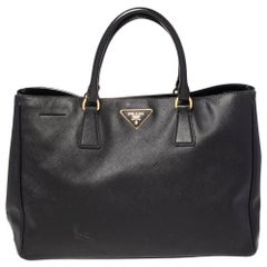 Prada Black Saffiano Lux Leather Large Gardener's Tote