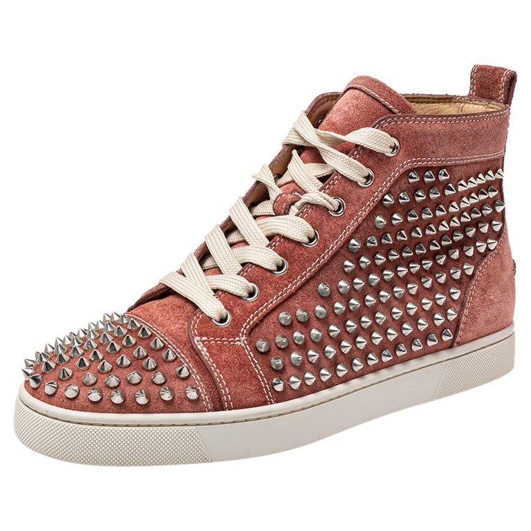 Christian Louboutin Brown Suede Louis Spikes High Top Sneakers Size 40 For  Sale at 1stDibs