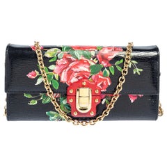 Dolce & Gabbana Multicolor Floral Print Leather Lucia Wallet on Chain