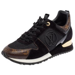 Louis Vuitton Black/Brown Mesh And Monogram Canvas Sneakers Sneakers Size 38