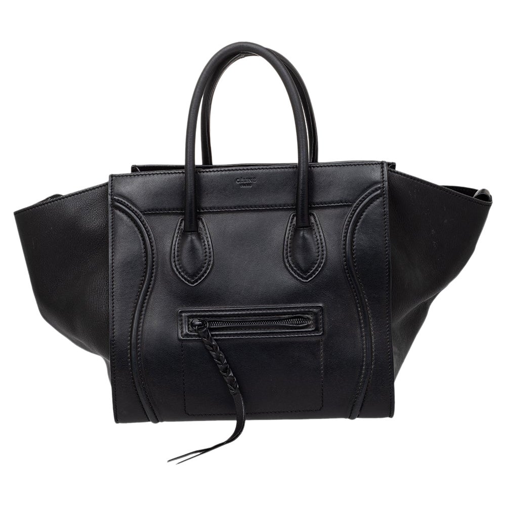 Celine Black Leather Medium Phantom Luggage Tote