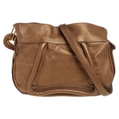 Chloe Gold Leather Paraty Shoulder Bag