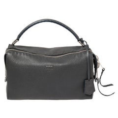 Fendi Grey Leather Selleria Leather Lei Boston Bag