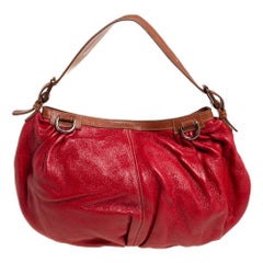 Dolce & Gabbana Rot schimmerndes, glänzendes Miss Fluid Hobo aus Leder