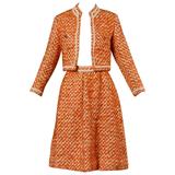 Nina Ricci - Ensemble vintage de costume : jupe et veste en soie et laine, couture, années 1960