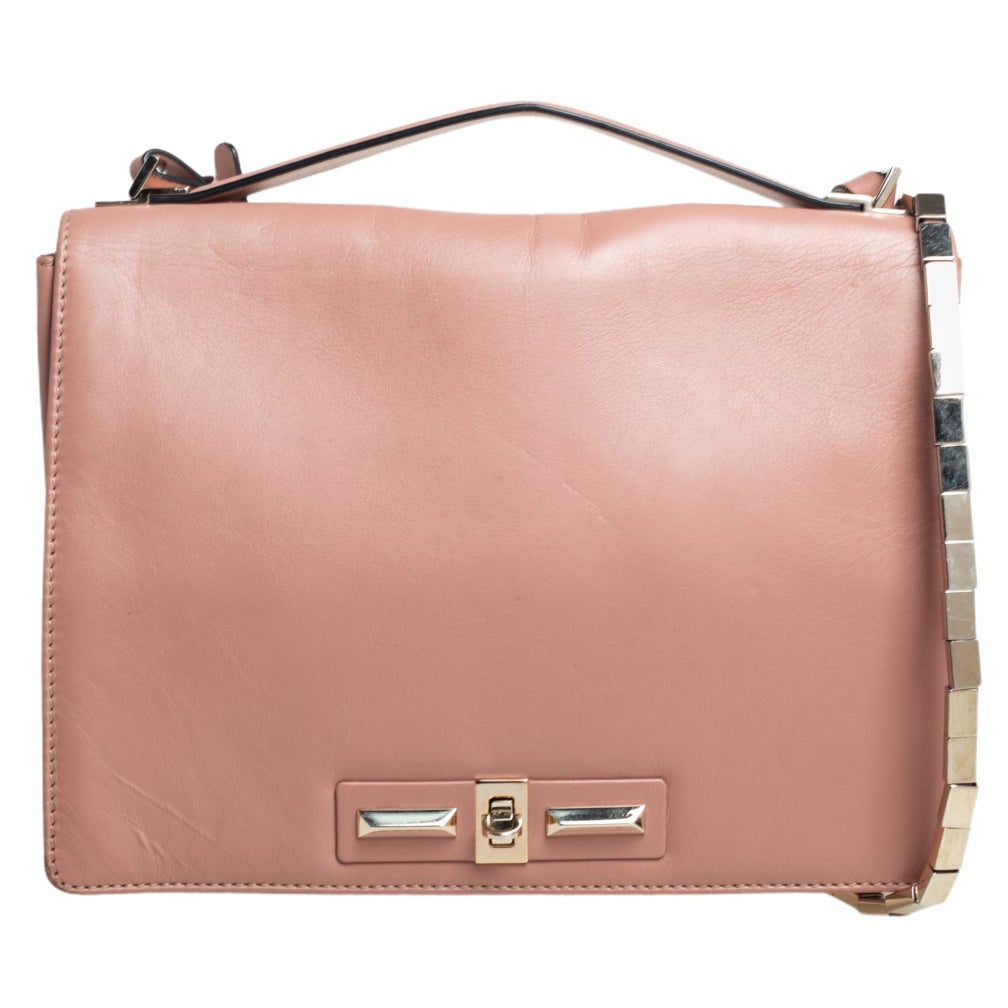 Valentino Metallic Beige Leather Urban Lace Satchel For Sale at 1stDibs