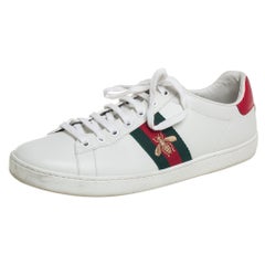 Gucci White Leather Ace Sneakers Size 41