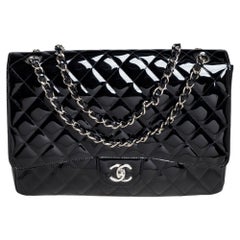Chanel Quilted Patent Leather Maxi Classic Single Flap Bag